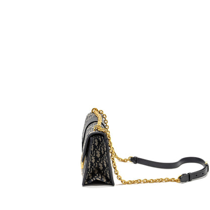 Dior 30 Montaigne Chain Purse Oblique Jacquard Blue