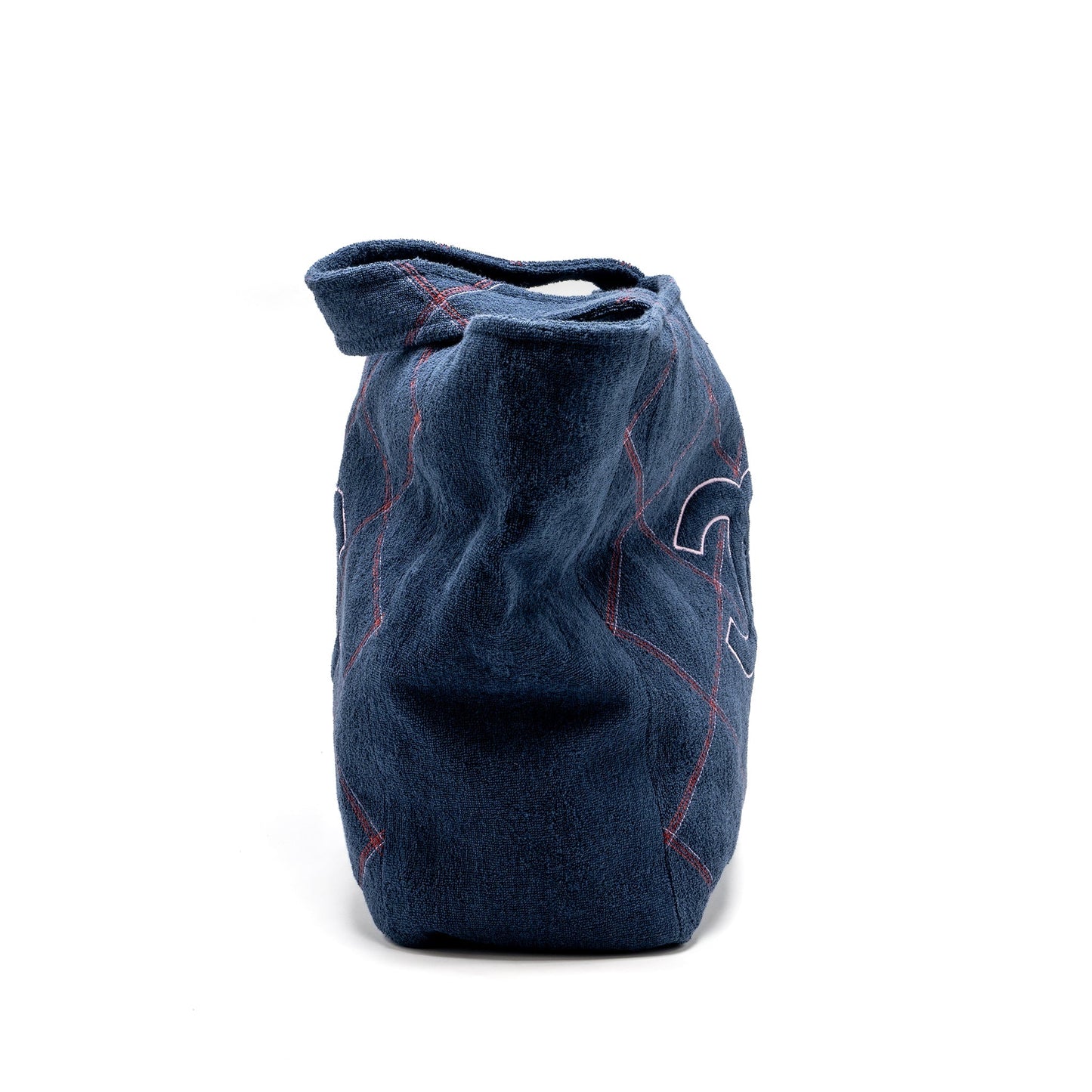 Chanel Coco Beach Tote Bag with Towel/Pouch Set Terry Cloth Navy SHW