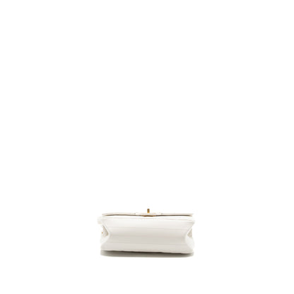 Chanel mini chevron 2.55 reissue flap bag calfskin white GHW (microchip)