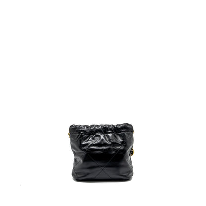 Chanel mini 22 bag shiny calfskin black GHW (microchip)