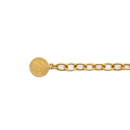 Dior and chain bracelet brushed gold tone