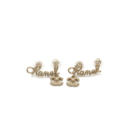 Chanel Coco/Chanel Letter Earring Clips Light Gold Tone