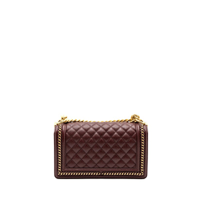 Chanel Medium Boy Bag Limited Edition Caviar Burgundy GHW(microchip)