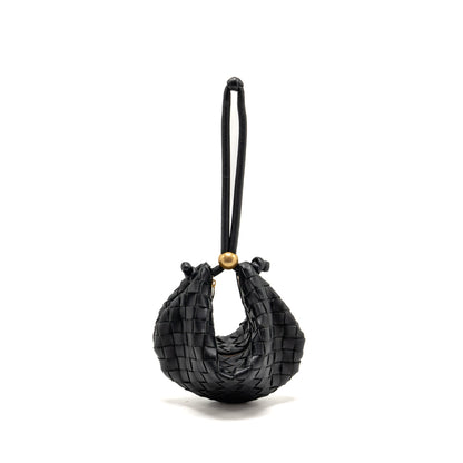 Bottega Veneta mini turn pouch lambskin black
