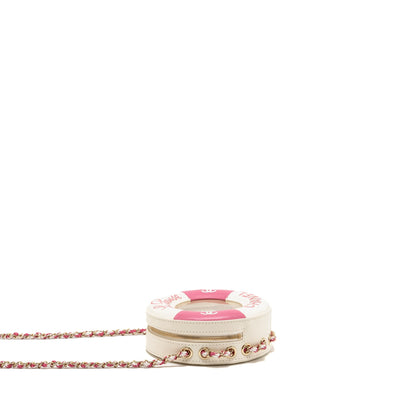 Chanel 19c La Pausa Lifesaver Bag Lambskin/PVC Pink/White LGHW