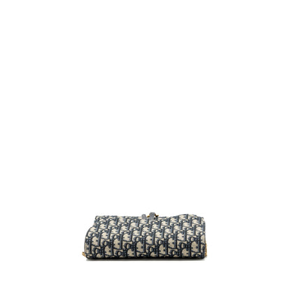 Dior Saddle Pouch With Chain Dior Oblique Jacquard blue