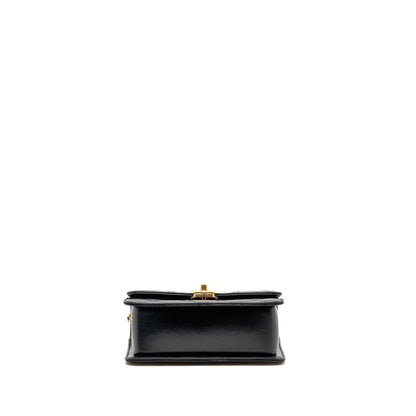 Chanel gold crush flap bag calfskin black GHW (microchip)