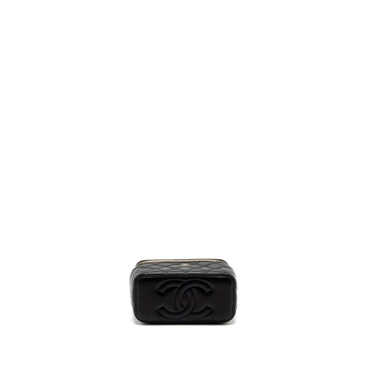 Chanel Long Vanity With Chain Lambskin Black LGHW (Microchip)