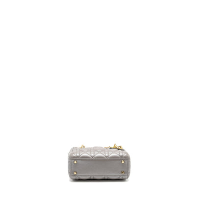 Dior Mini Lady Dior Lambskin Iridescent Grey