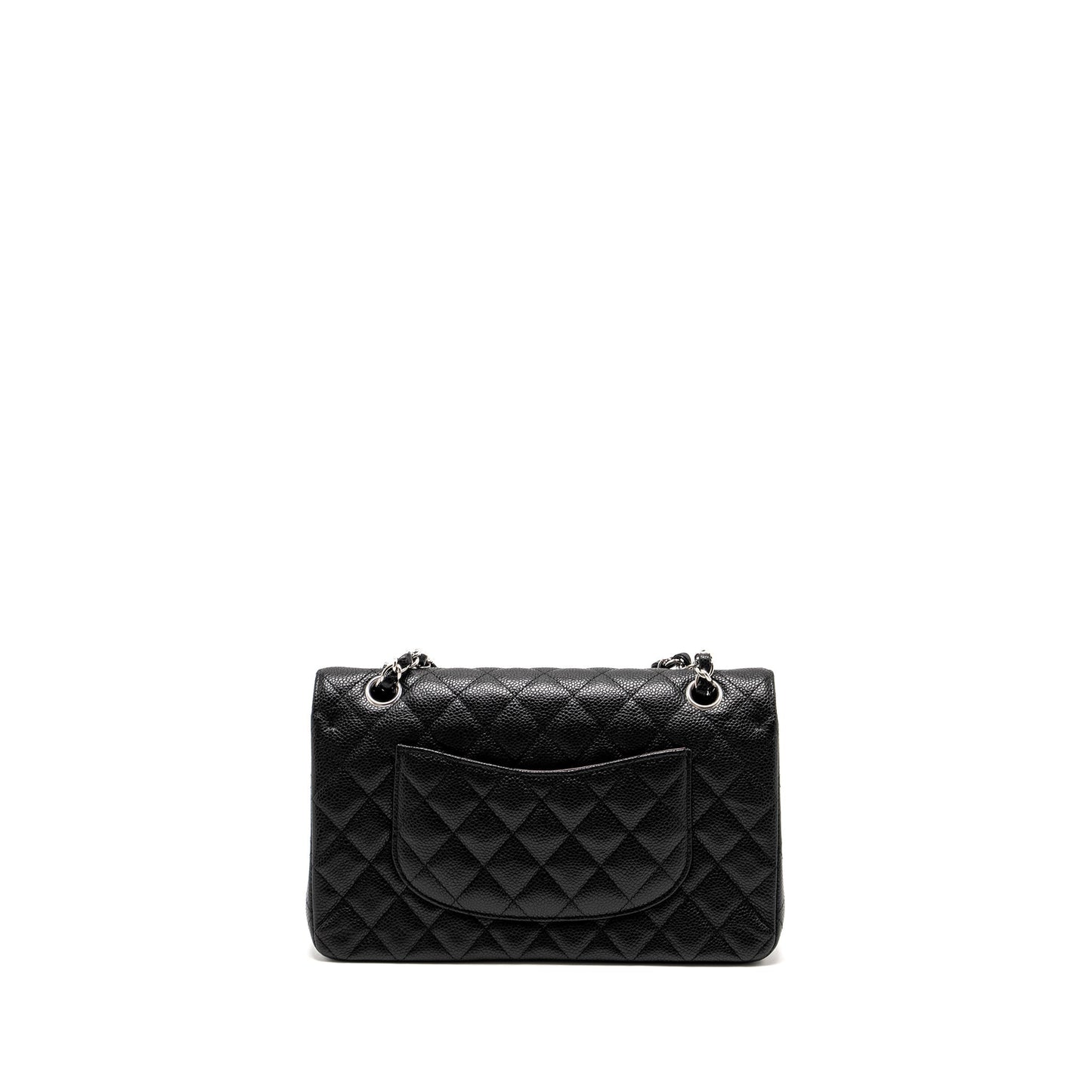 CHANEL Medium Classic Double Flap Bag Caviar Black SHW (Microchip)