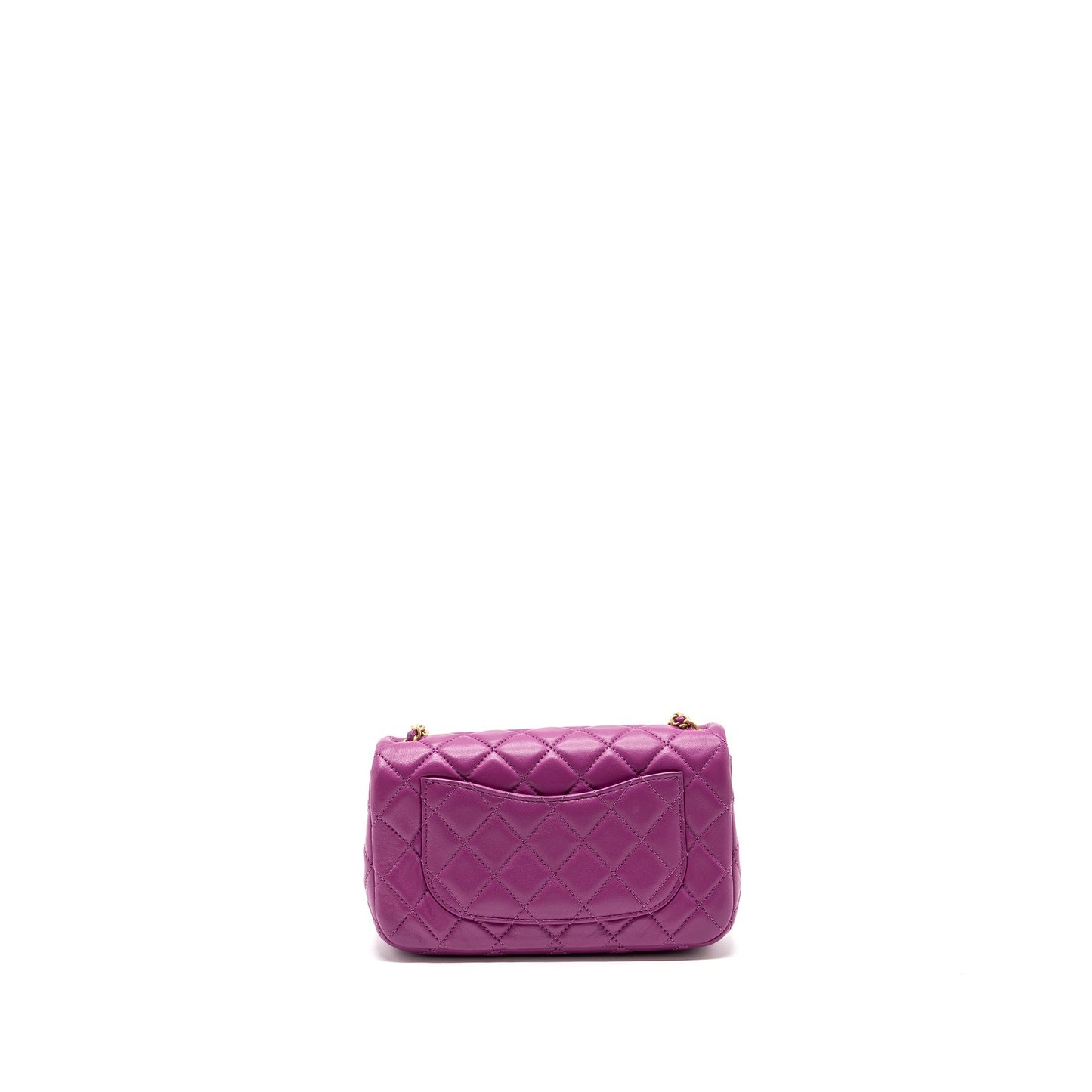 Chanel pearl crush mini rectangular flap bag lambskin purple GHW
