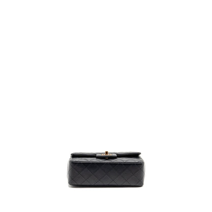 Chanel Mini Rectangular Flap Bag Lambskin Black RGHW (Microchip)