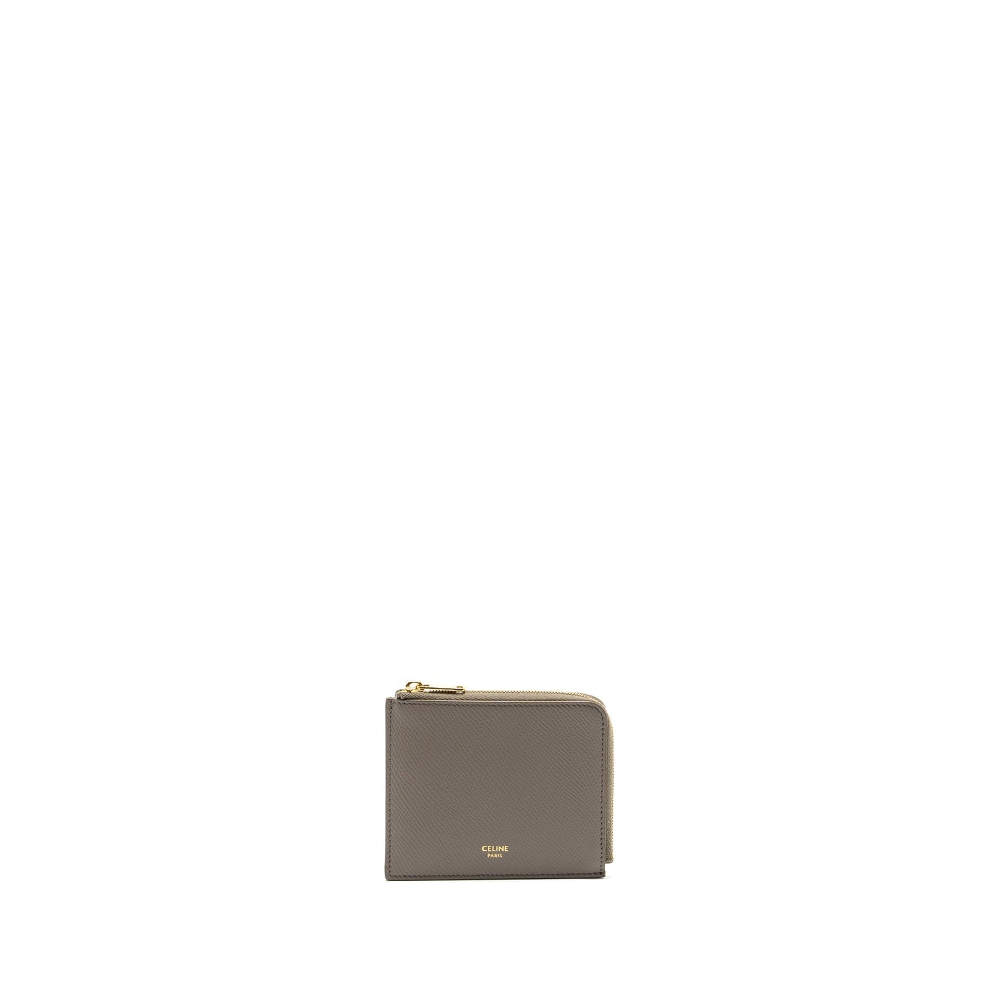 Luxury CELINE Zipped Purse with removable card holder calfskin / lambskin grey / light blue