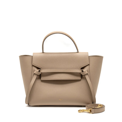 Celine Mini Belt Purse Calfskin Light Taupe