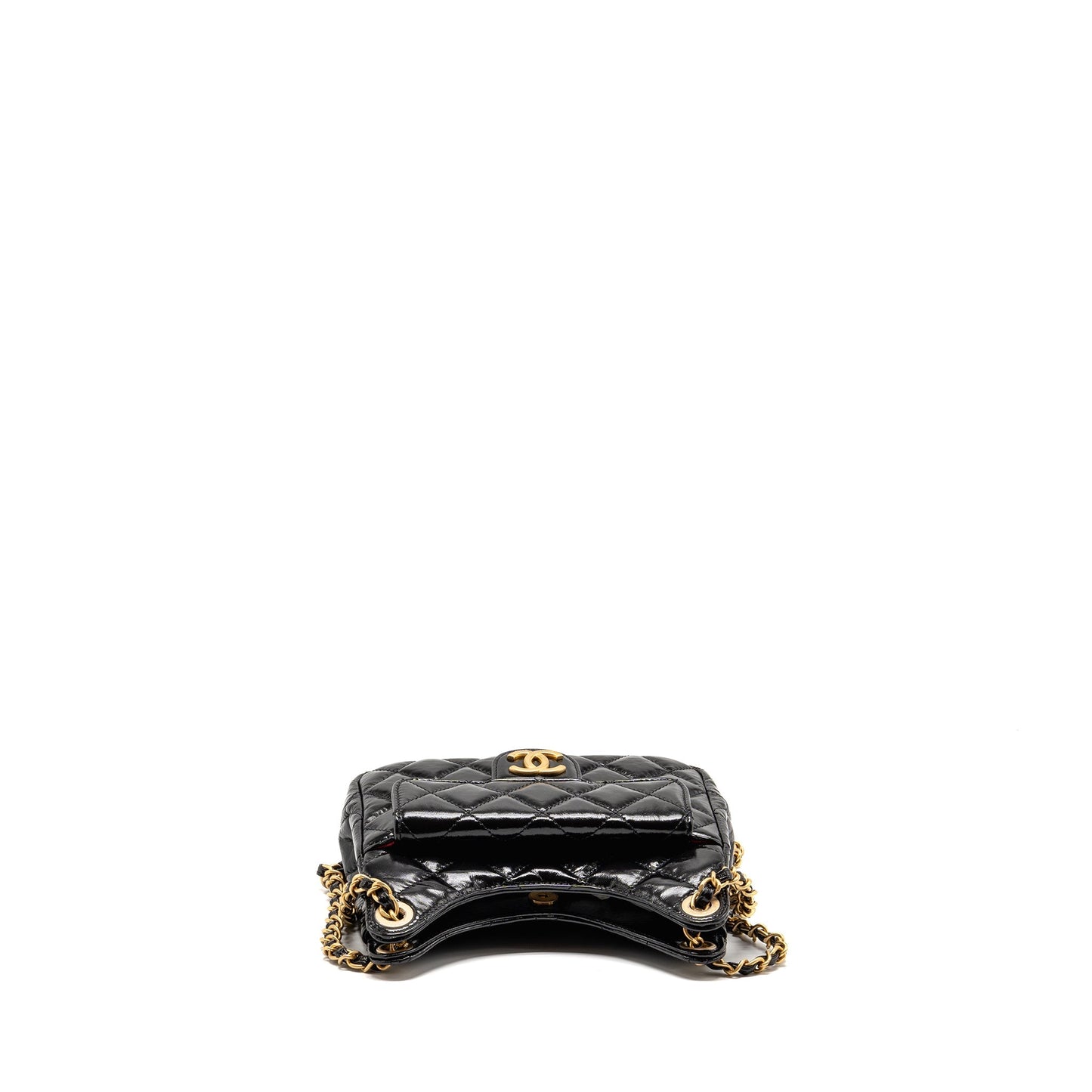 Chanel 23b small hobo bag shiny calfskin black GHW (microchip)