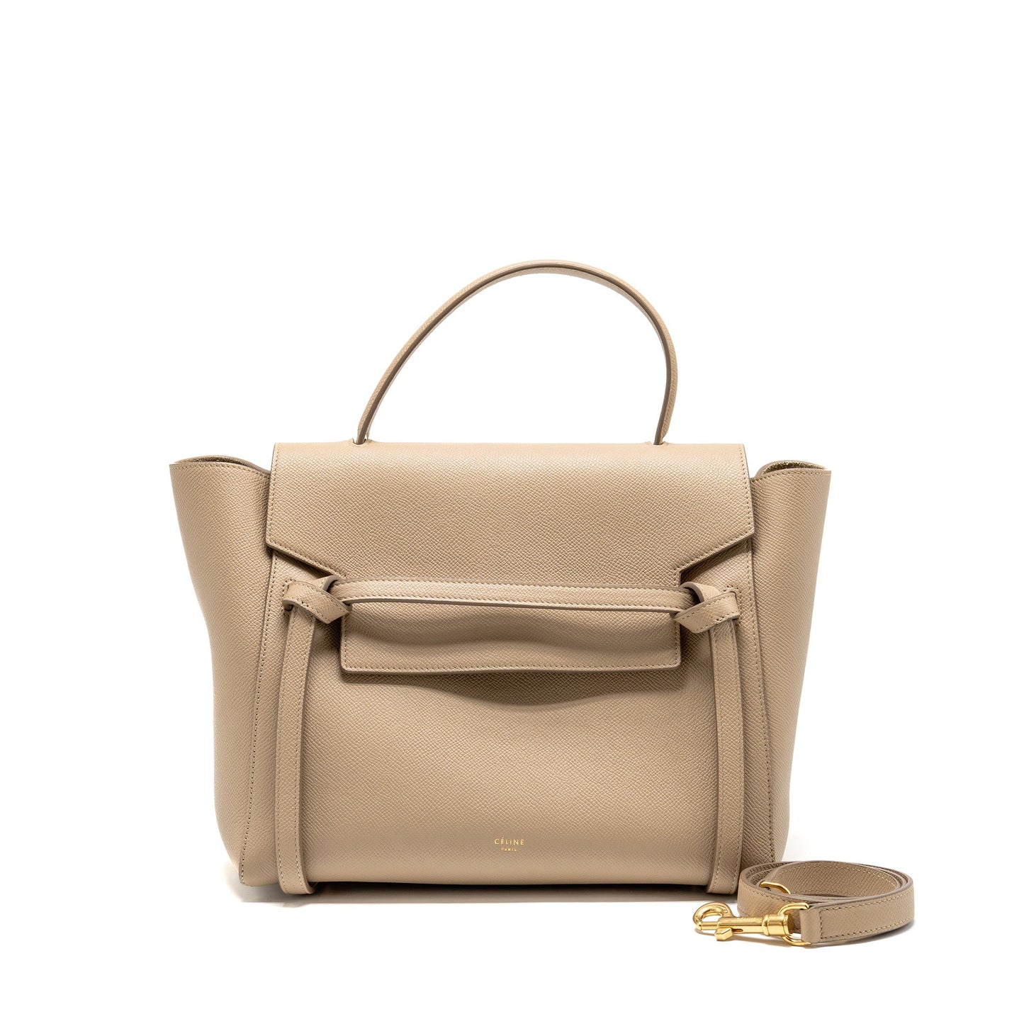 Celine Mini Belt Purse Grained Calfskin Light Taupe