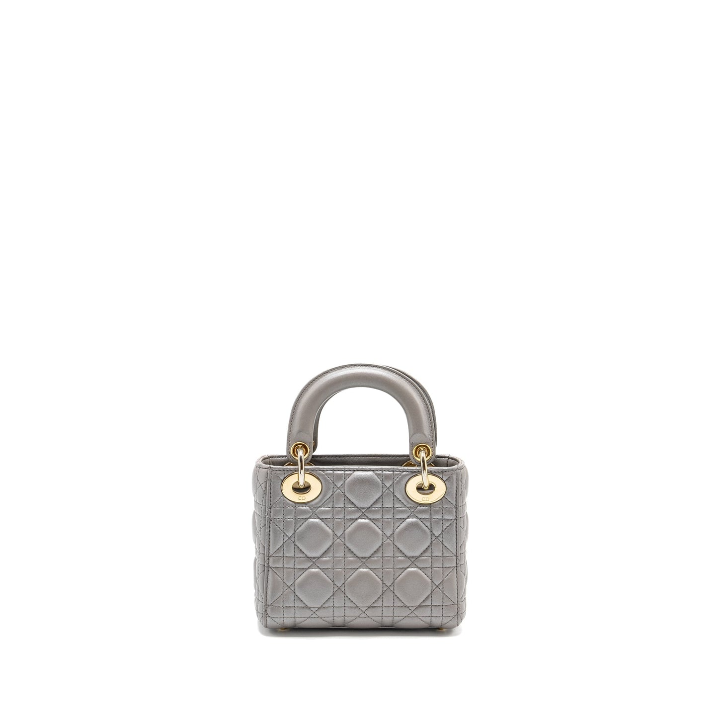 Dior Mini Lady Dior Lambskin Iridescent Grey