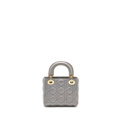 Dior Mini Lady Dior Lambskin Iridescent Grey