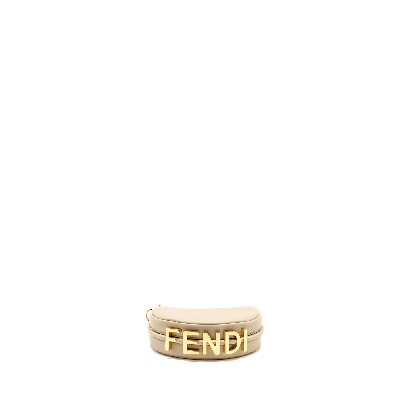 Fendi Nano Fendigraphy Leather Charm Calfskin Beige