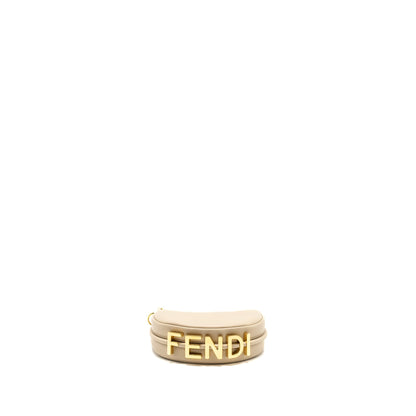 Fendi Nano Fendigraphy Leather Charm Calfskin Beige