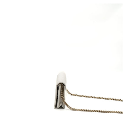 CHANEL BOY WALLET ON CHAIN CAVIAR WHITE LGHW (Microchip)