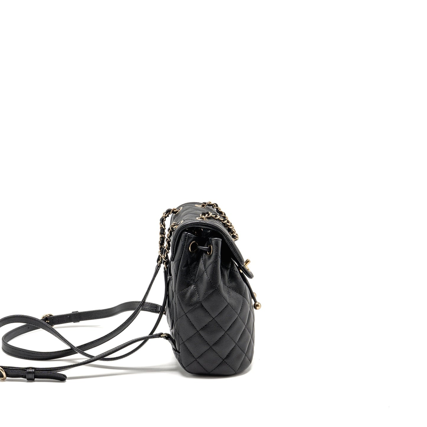 Chanel Quilted Mini Backpack Caviar Black LGHW (Microchip)