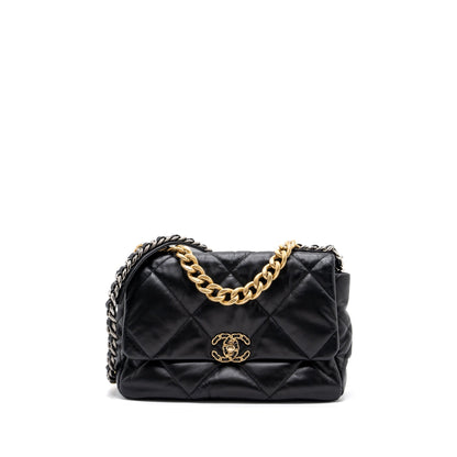 Chanel Medium 19 Bag Goatskin Black Multicolour hardware