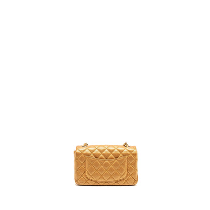 Chanel Mini Rectangular Flap Bag Calfskin Iridescent Dark Gold GHW