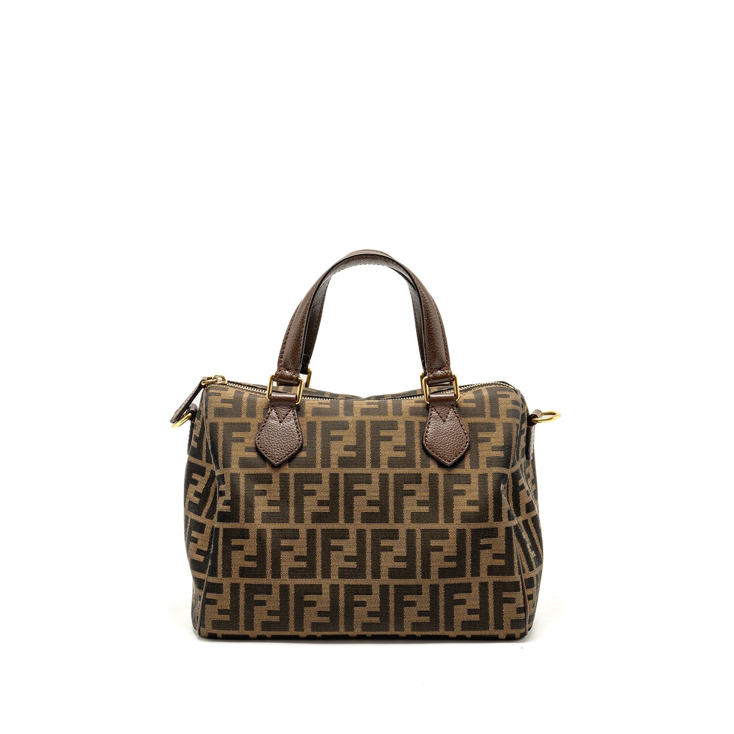 Fendi Boston Purse Jacquard Canvas Brown