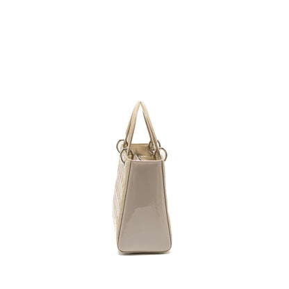 Dior Medium Lady Dior Patent Beige
