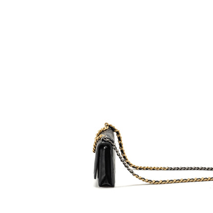 Chanel 19 Wallet On Chain Lambskin Black Multicolour Hardware