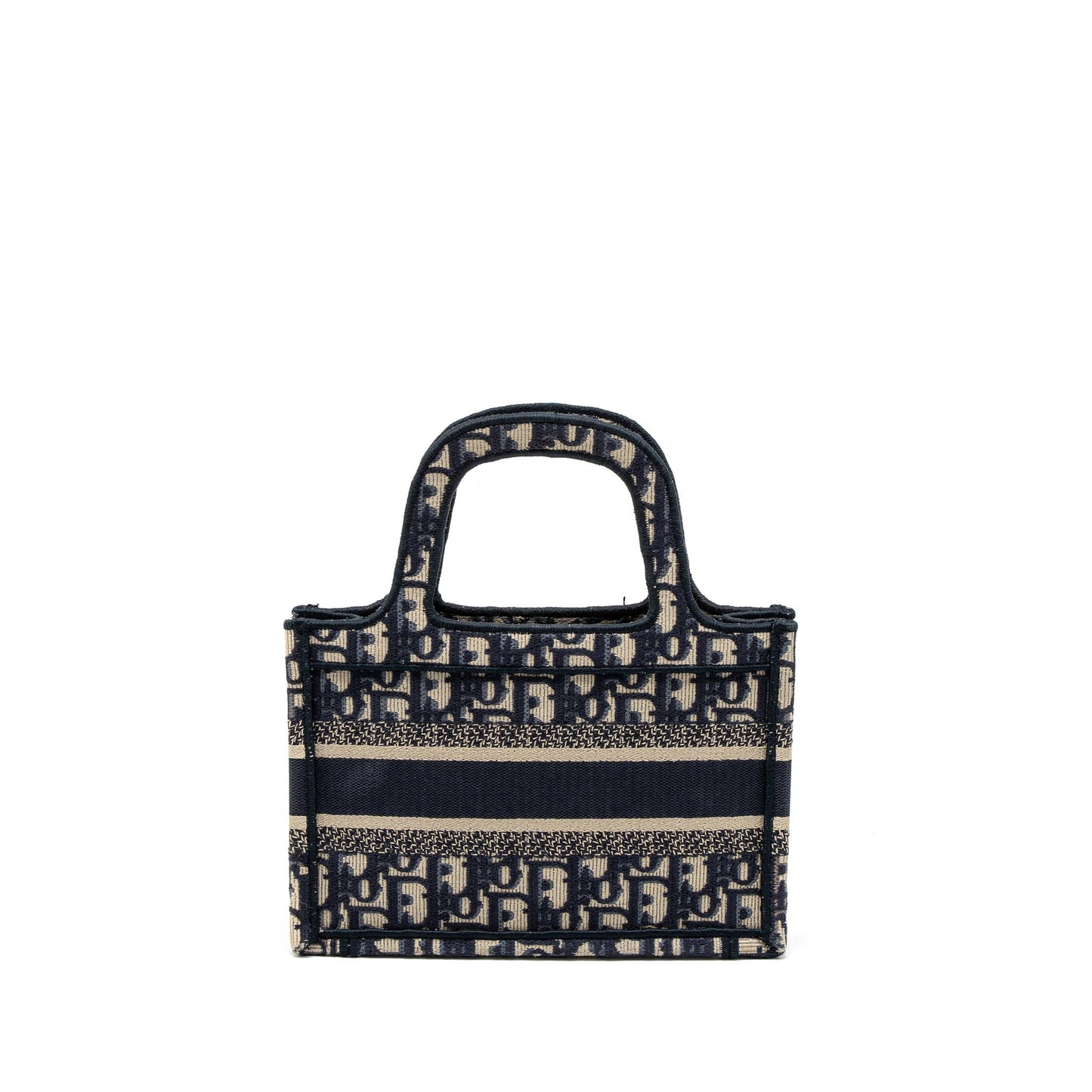 Dior Mini book Tote Blue Oblique Embroidery