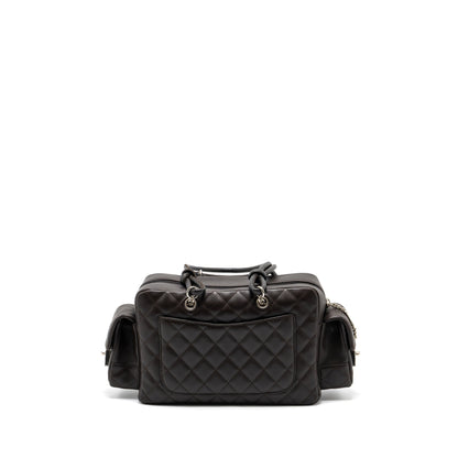 Chanel Vintage Cambo Reporter Bag Calfskin Dark Brown SHW