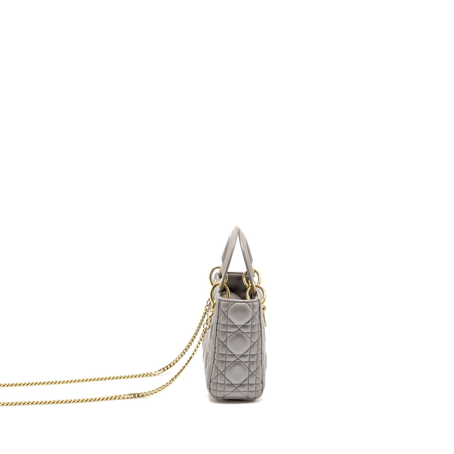 Dior Mini Lady Dior Lambskin Iridescent Grey