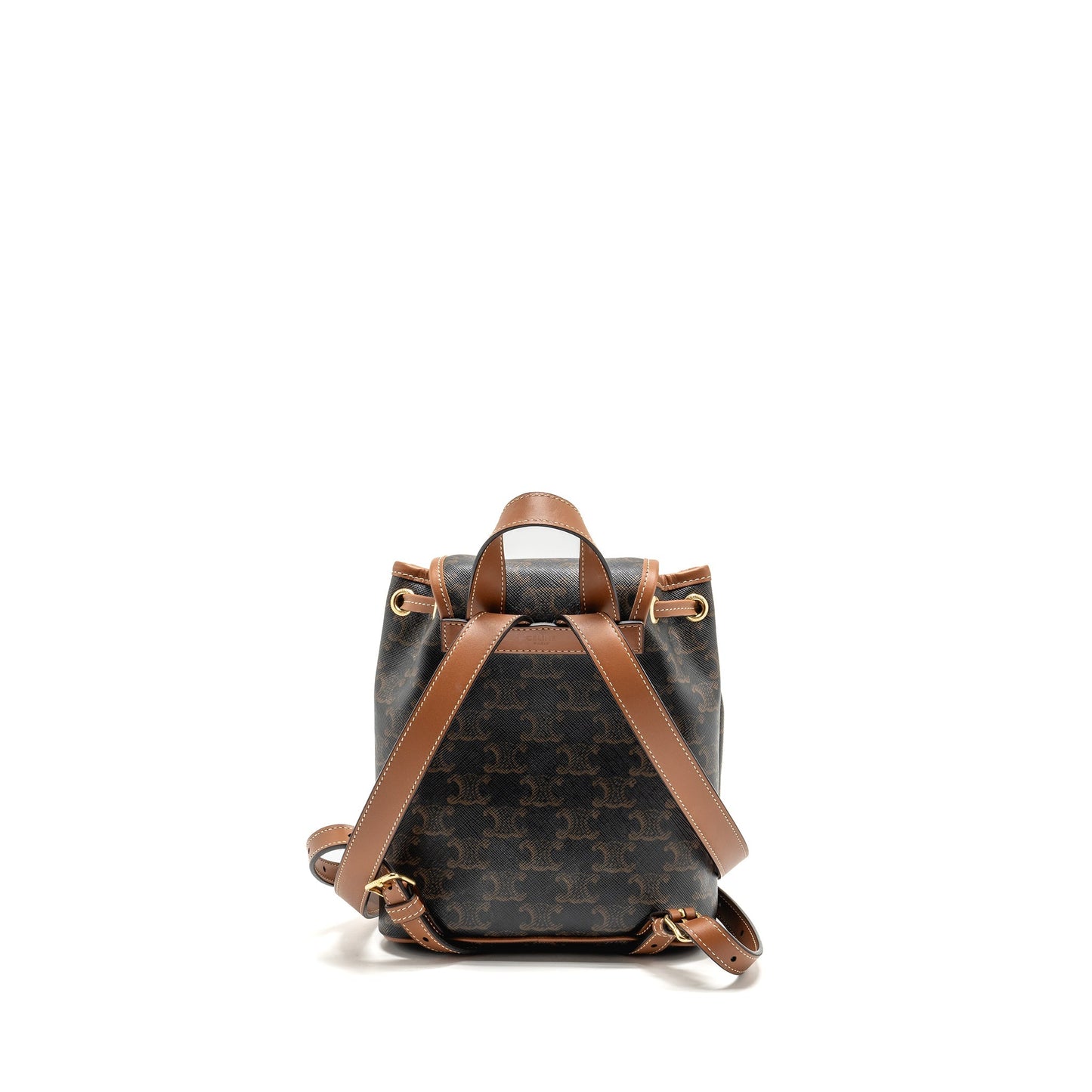 Celine Mini backpack Folco triomphe canvas / calfskin tan