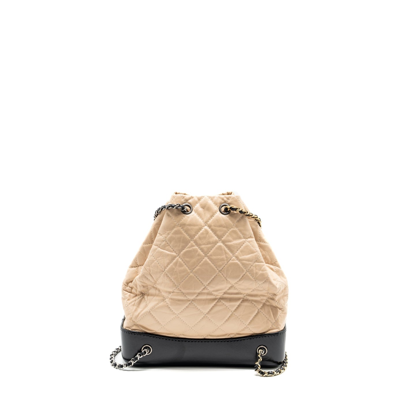 Chanel medium Gabrielle backpack aged calfskin beige/black Multicolour Hardware