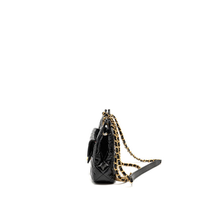 Chanel 23b small hobo bag shiny calfskin black GHW (microchip)