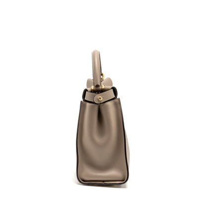 Fendi Medium Peekaboo Purse Calfskin Beige