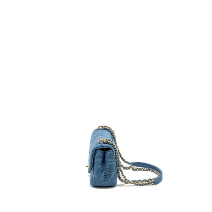 Chanel 22P Flap bag denim blue GHW (microchip)