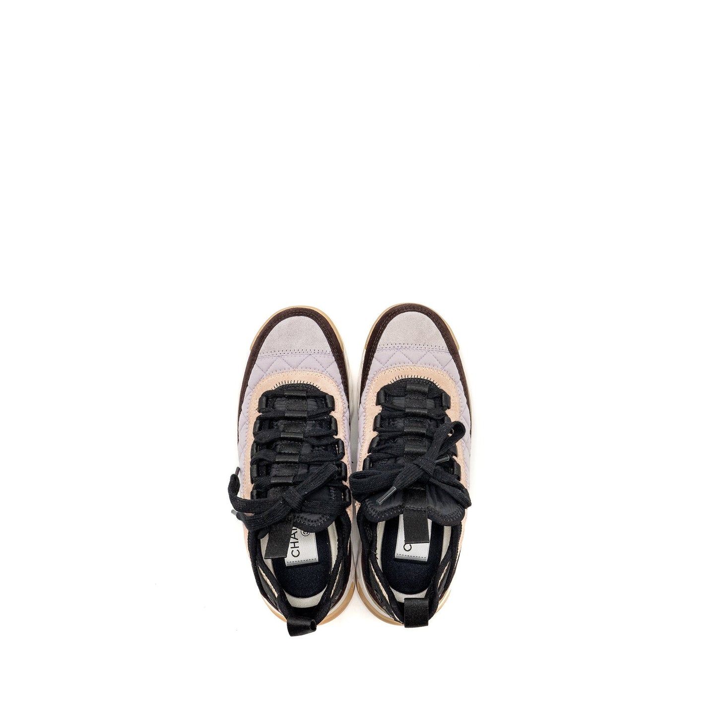 Chanel size 35 21K sneakers fabric/suede calfskin light purple/ beige/multicolour