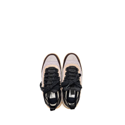 Chanel size 35 21K sneakers fabric/suede calfskin light purple/ beige/multicolour