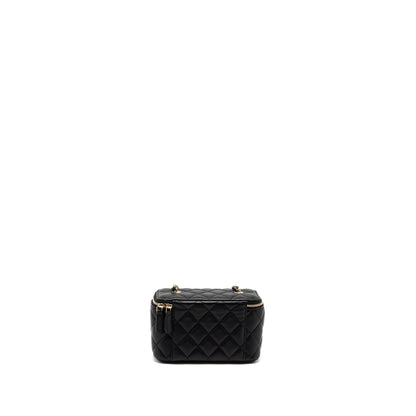 Chanel Long Vanity With Chain Lambskin Black LGHW (Microchip)