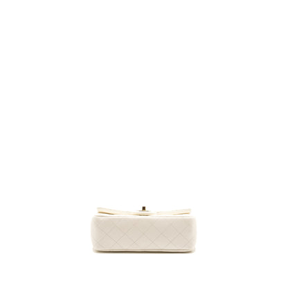 Chanel 23C Pearl Crush Mini Rectangular Flap Bag Lambskin White LGHW (Microchip)