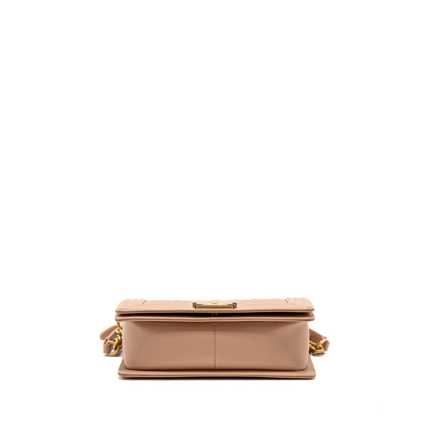 Chanel Medium Boy Bag Grained Calfskin Beige GHW