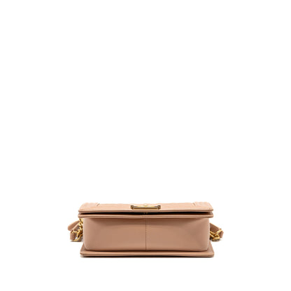 Chanel Medium Boy Bag Grained Calfskin Beige GHW
