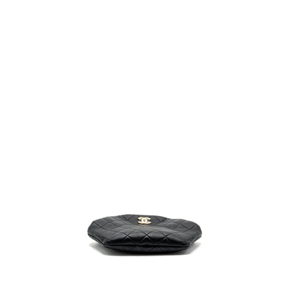 Chanel pearl round handle evening clutch lambskin black GHW (microchip)