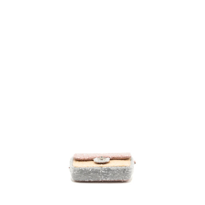 Chanel 18S Mini Waterfall Flap Bag Sequin Pink/Blue/Yellow SHW