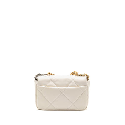 Chanel Small 19 Bag Lambskin White Multicolour Hardware (Microchip)