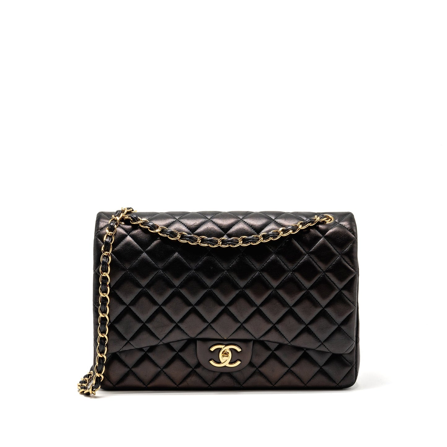 Chanel Maxi Classic Double Flap Bag Lambskin Black GHW