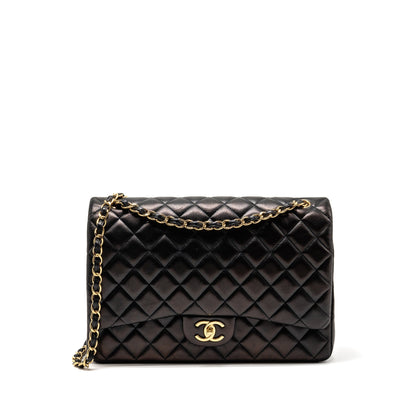 Chanel Maxi Classic Double Flap Bag Lambskin Black GHW